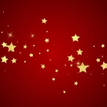 Magic stars vector overlay.  Gold stars scattered Stock Illustration