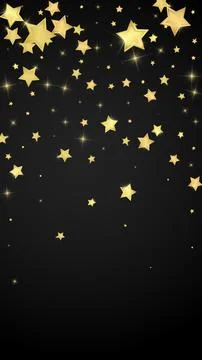 Magic stars vector overlay.  Gold stars scattered Stock Illustration