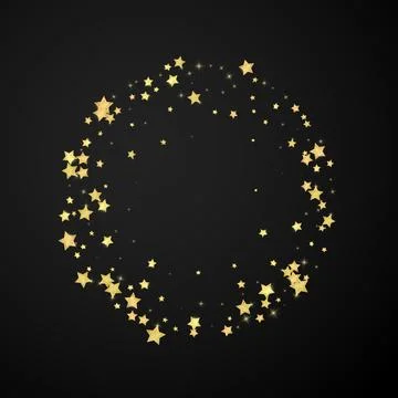 Magic stars vector overlay. Gold stars scattered Stock Illustration