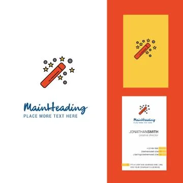 Magic stick Creative Logo and business card. vertical Design Vector 스톡 일러스트