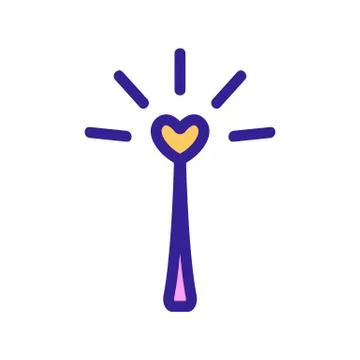 Magic stick icon vector. Isolated contour symbol illustration 스톡 일러스트