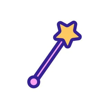 Magic stick icon vector. Isolated contour symbol illustration Ilustração Stock