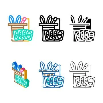Magic styles set trick toy baby color icon vector Stock Illustration