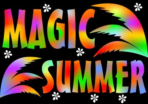 Magic Summer Beach Party. Magic Summer vacation and travel. Vivid poster Stock Illustration