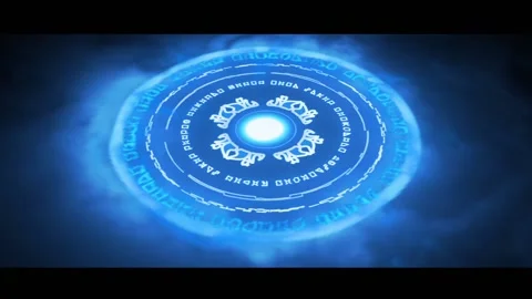 Magic summon circle with blue magic theme. Ice magic. Spell casting Stock Footage
