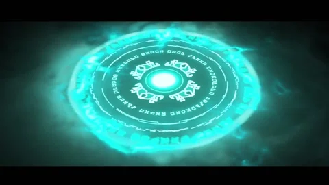 Magic summon circle with tosca magic theme. Water magic. Spell casting Stock Footage 162703976