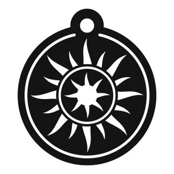 Magic sun medallion icon, simple style Stock Illustration