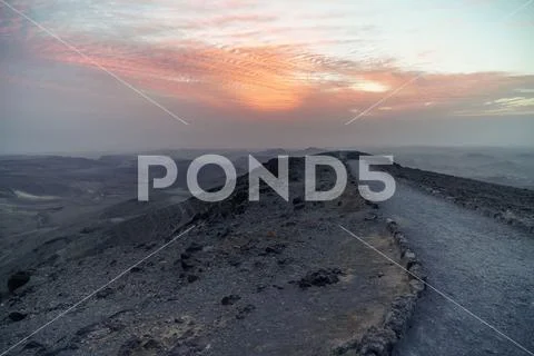 Magic sunrise dawn over holy land judean desert in Israel Stock Photos