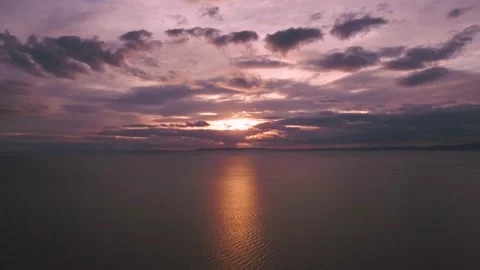Magic sunset aerial Stock Footage 144467153