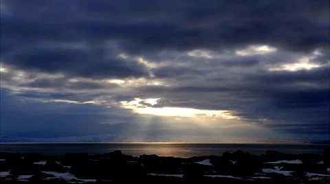 Magic sunset in Iceland (timelapse) Stock Footage 47488907