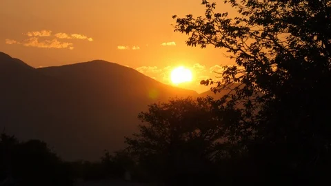 Magic Sunset in Kaokoland, Namibia, Africa in 4K red sky backlight Stock Footage 90916244