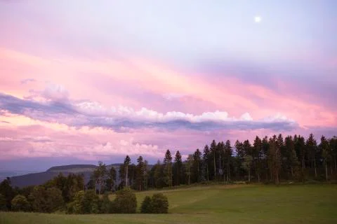 Magic sunset, mountains. Stock Photos