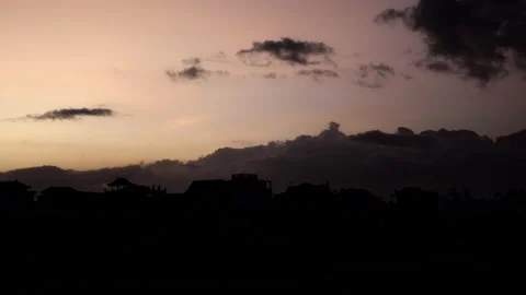 Magic of the sunset, sky full of clouds. Stockbeeldmateriaal 279389802