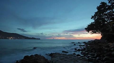 Magic surf at sunset Stock Footage 25598584