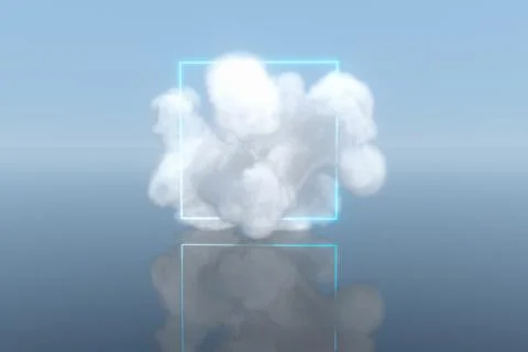 Magic surround the cloud floating on the lake,peaceful scene,3d rendering. イラスト素材