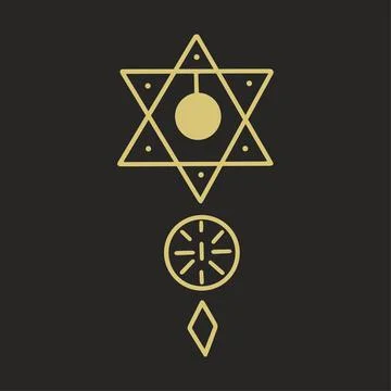 Magic symbol with six pointed star vector illustration Stock Illustration