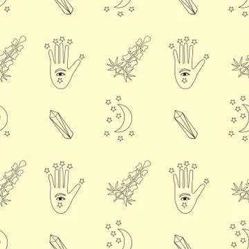 Magic symbols pattern Stock Illustration