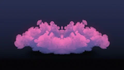 Magic symmetrical explosions with pink colored smoke. 3d rendering animation Stock Footage 237749709