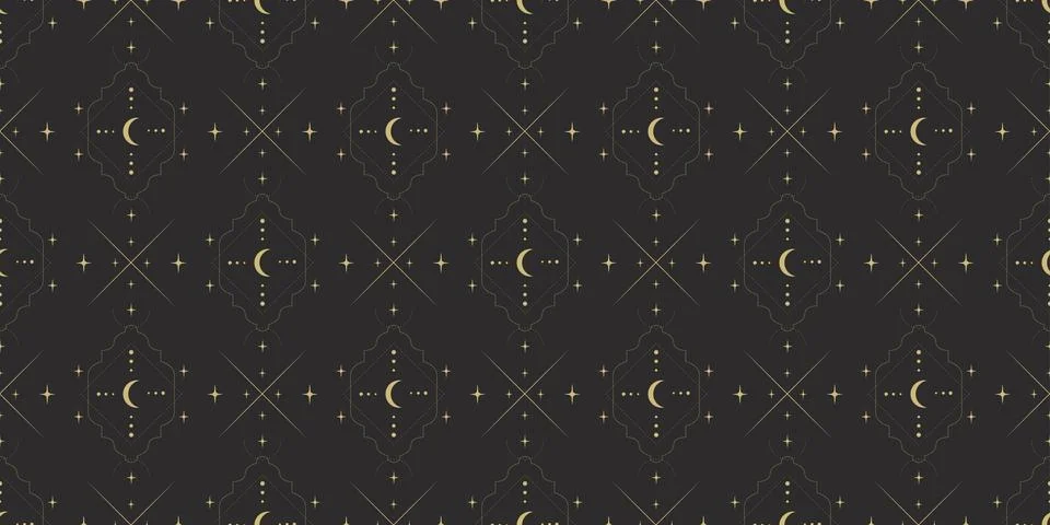Magic, tarot, occultism seamless pattern 스톡 일러스트