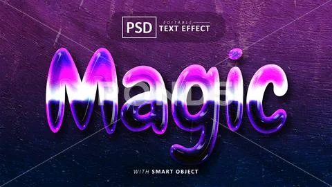 Magic text - editable font effect PSD Template