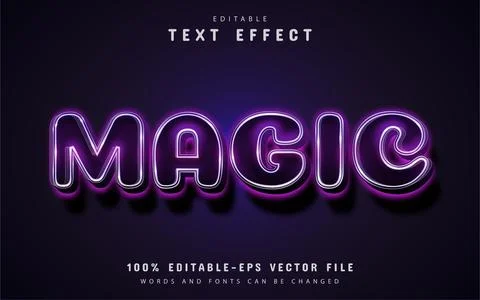 Magic text, editable purple text effect Stock Illustration