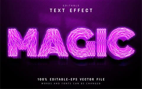 Magic text effect neon style Stock Illustration