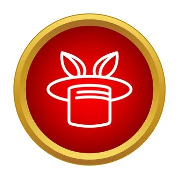 Magic top hat with rabbit ears trick icon Illustrazione stock
