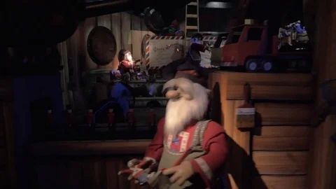 Magic Train ride in Santa Claus Park. Rovaniemi, Finland 動画素材 80177414