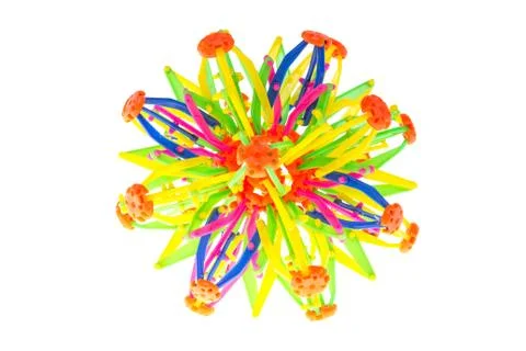 Magic transmutable big turn small ball multi-color flower shape connector int Stock Photos