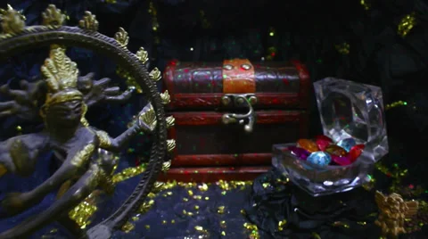 Magic treasure box in mystic cave new 1 Stock Footage 32256940