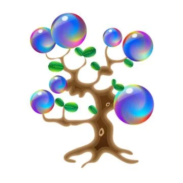 Magic tree fantasy, object for witchcraft vector design 스톡 일러스트