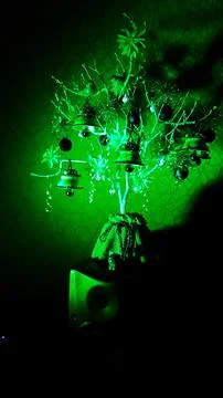 Magic tree (hand-made/magic light) Stock Photos