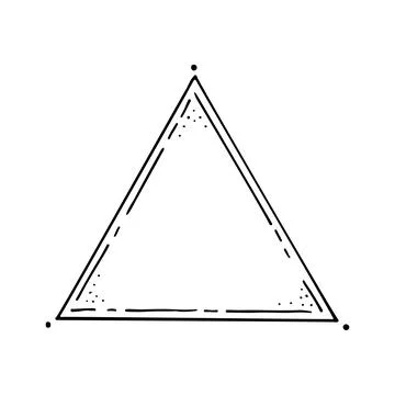 Magic triangle line art. Triangular symbol of the top of the world. The Three Stock Illustration