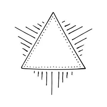Magic triangle line art. Triangular symbol of the top of the world. The Three Stock Illustration