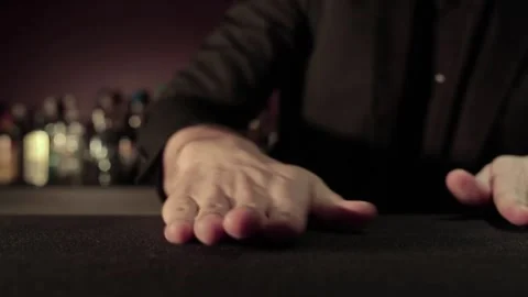 Magic trick with coin Stock Footage 195451038