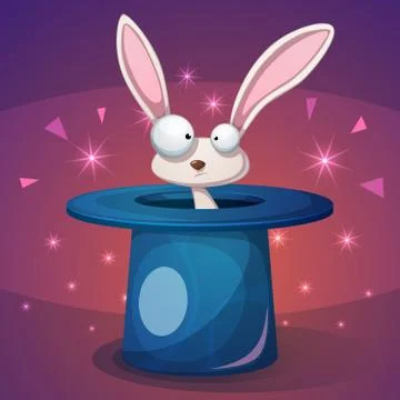 Magic trick - hand and rabbit. Stock Illustration