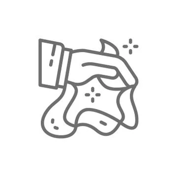 Magic trick with handkerchiefs, circus line icon. Illustration