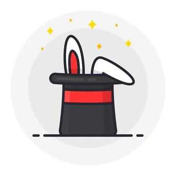 Magic trick line icon Stock Illustration
