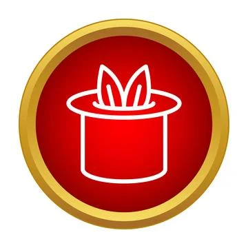 Magic trick with rabbit ears appearing from a top hat Stock Illustration