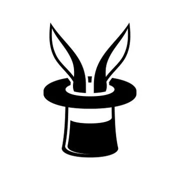Magic Trick Rabbit in Wizard Hat Icon. Vector Stock Illustration