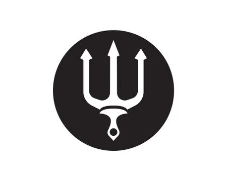 Magic trident logo and symbols template vector Illustrazione stock