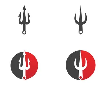 Magic trident logo and symbols template vector Illustrazione stock
