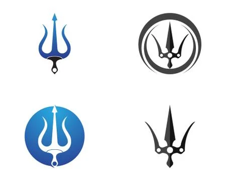 Magic trident logo and symbols template vector イラスト素材