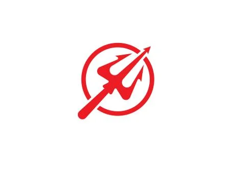 Magic tridenth trisula logo Illustrazione stock