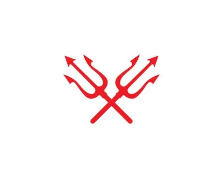 Magic tridenth trisula logo Stock Illustration