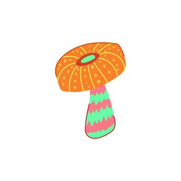 Magic trippy mushroom cartoon vector illustration Stock Illustration