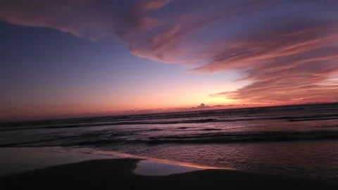 The Magic of Twilight: Dramatic Sunset Silhouette Stock Footage 236570298