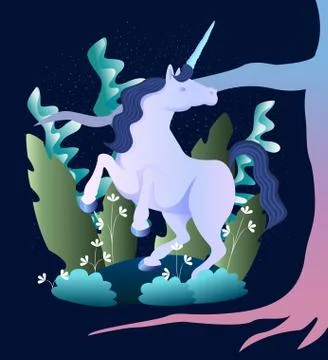 Magic unicorn illustration Stock Illustration