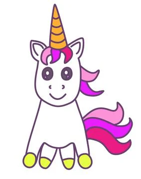 Magic unicorn isolated on white background. Colourful vector Stock Illustration
