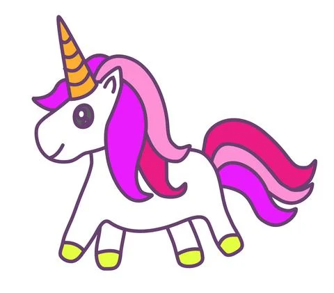 Magic unicorn isolated on white background. Colourful vector Stock Illustration